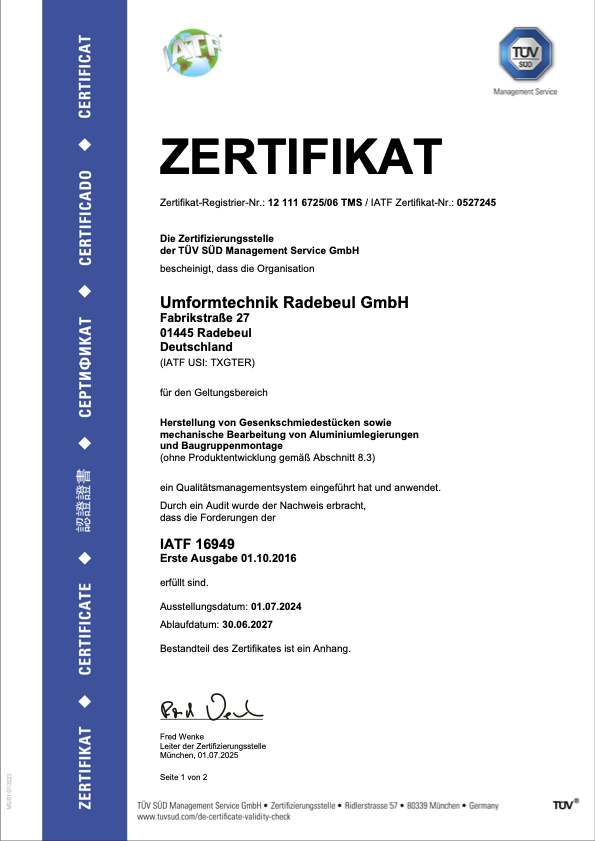 IATF 16949 UFT DE 2024-2027