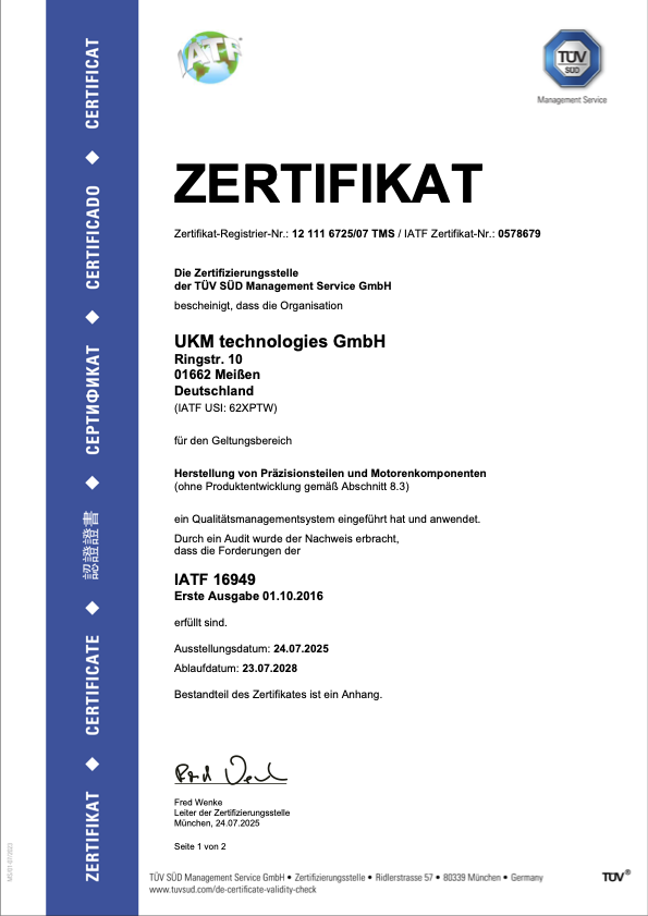 IATF 16949 UKM MEI DE 2025-2028